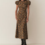 DÔEN - RHODIA DRESS -- NOIR NARCISSUS FLORAL