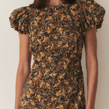 DÔEN - RHODIA DRESS -- NOIR NARCISSUS FLORAL