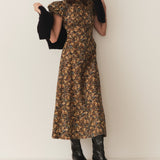 DÔEN - RHODIA DRESS -- NOIR NARCISSUS FLORAL