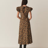 DÔEN - RHODIA DRESS -- NOIR NARCISSUS FLORAL