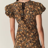 DÔEN - RHODIA DRESS -- NOIR NARCISSUS FLORAL