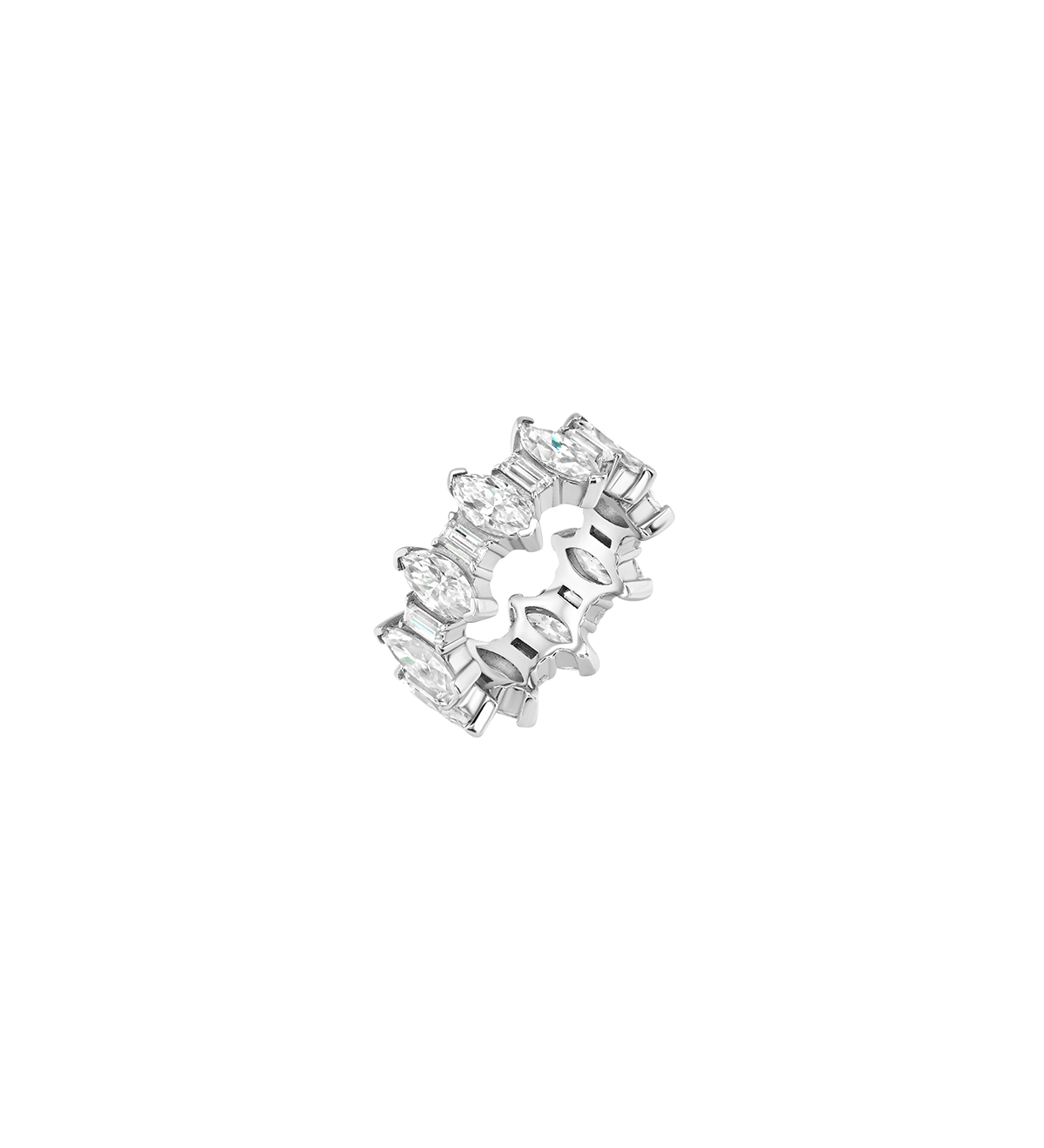 Dorsey - MARQUISE AND BAGUETTE ETERNITY BAND IN MOISSANITE, STERLING SILVER