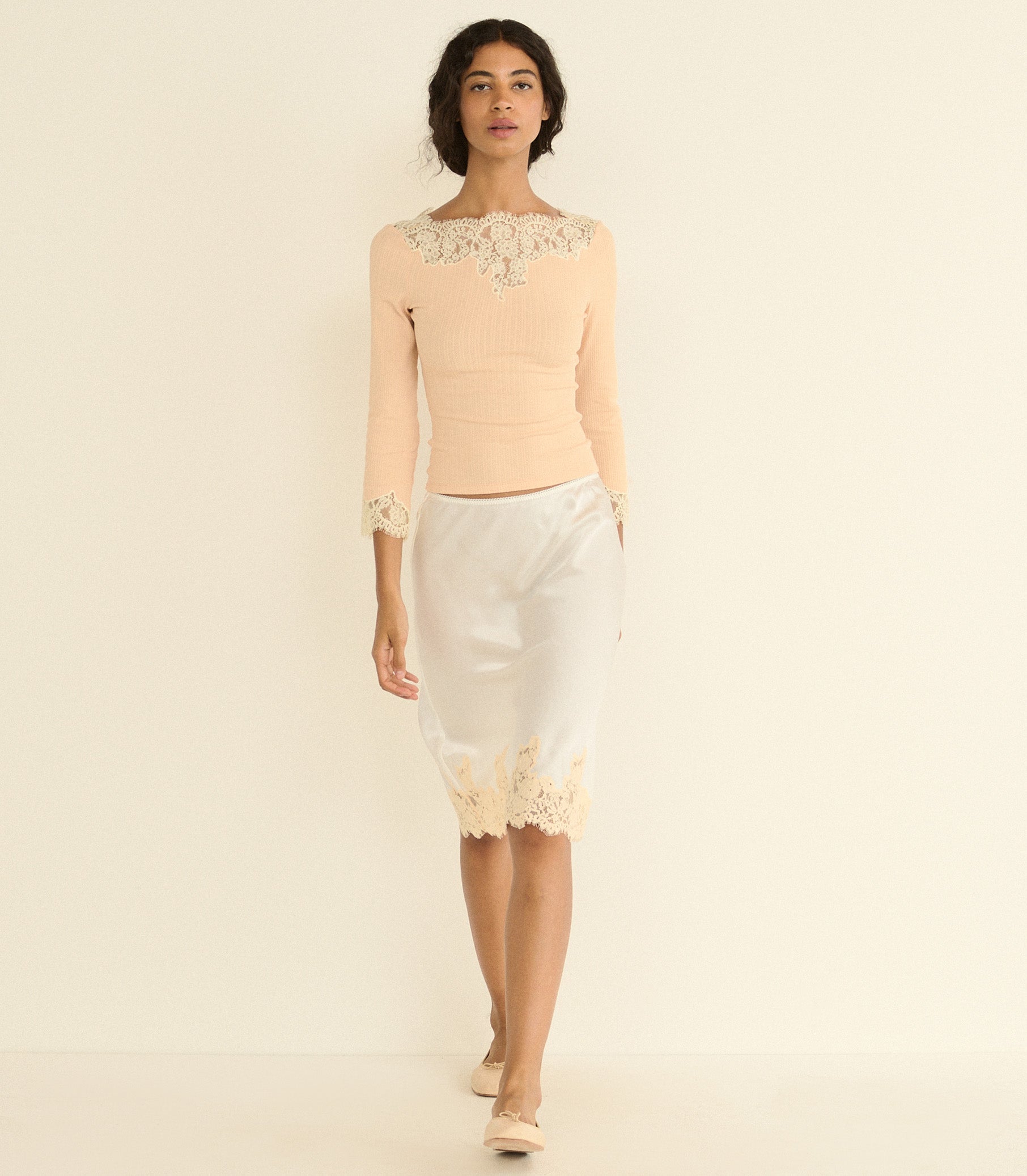 DOEN - RIANA TEE - - LIGHT PEACH SORBET