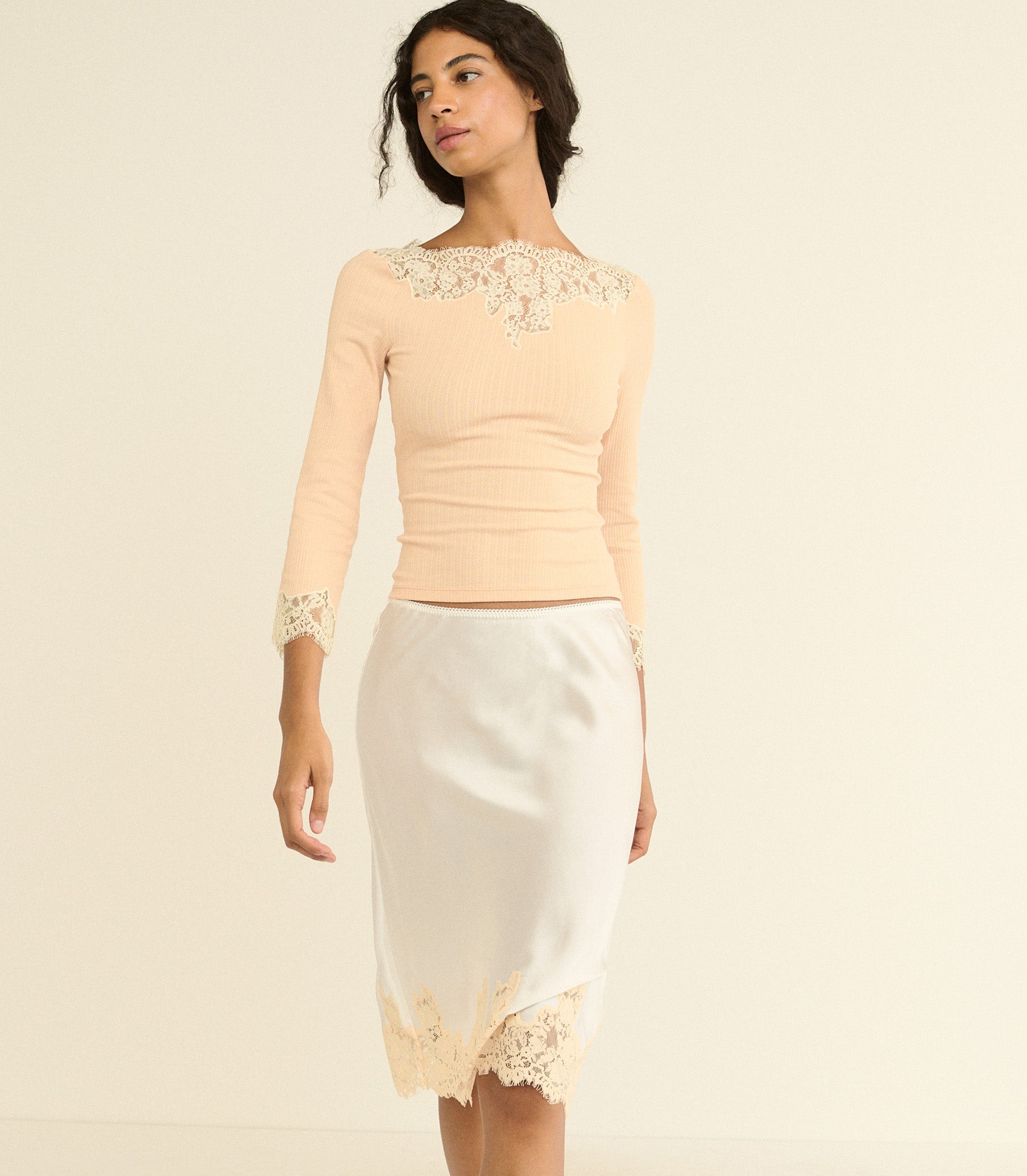 DOEN - RIANA TEE - - LIGHT PEACH SORBET