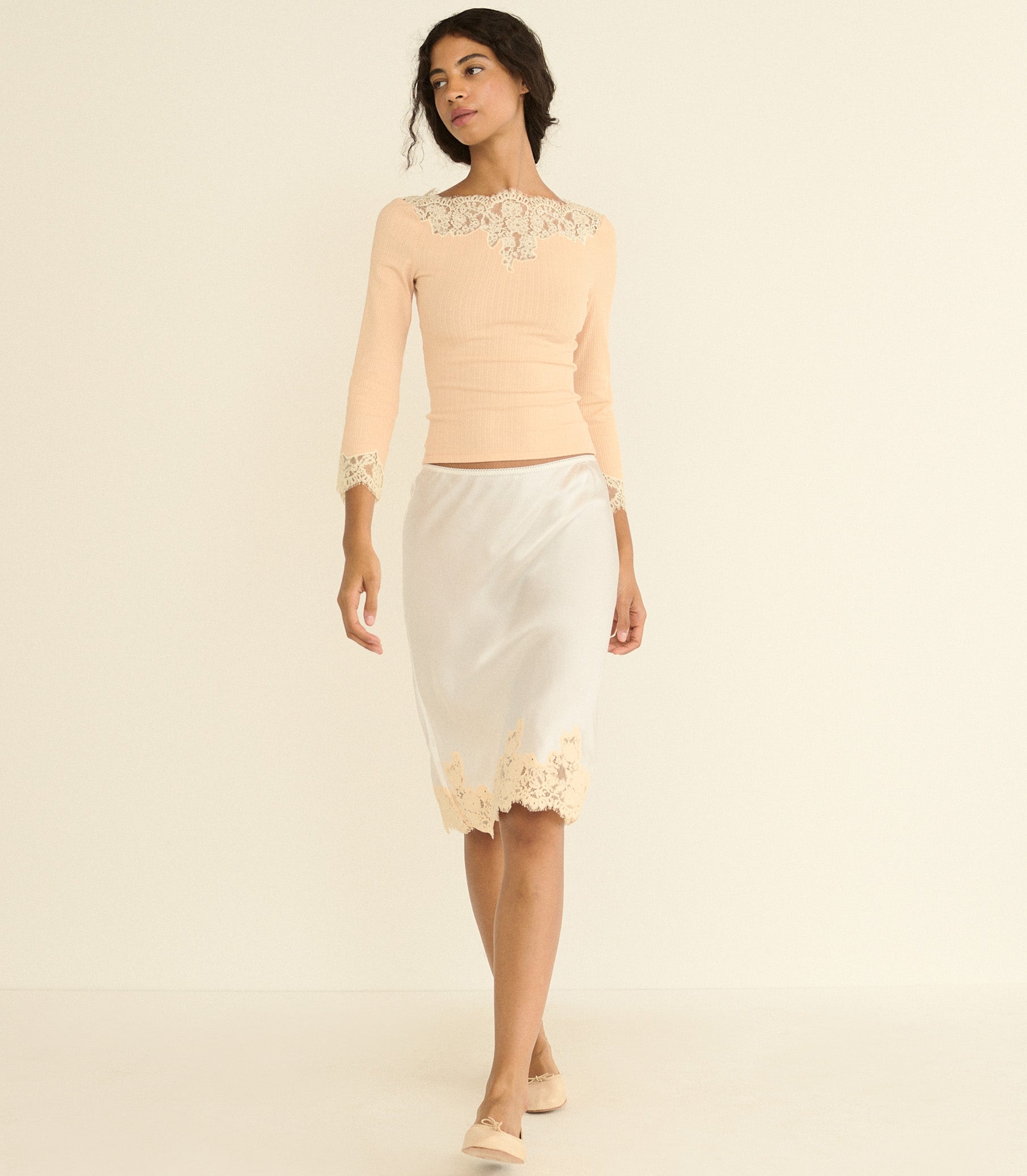 DOEN - RIANA TEE - - LIGHT PEACH SORBET