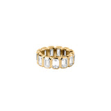 Dorsey - EMERALD - CUT BEZEL ETERNITY BAND IN MOISSANITE, 18K GOLD VERMEIL