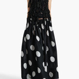 Khaite - Riley Skirt in Black with White Dots