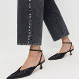 Loeffler Randall - Rio Black Satin Kitten Heel