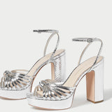Loeffler Randall - Rivka Silver Knot Platform Sandal