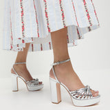 Loeffler Randall - Rivka Silver Knot Platform Sandal