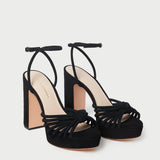 Loeffler Randall - Rivka Black Suede Platform Sandal