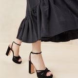 Loeffler Randall - Rivka Black Suede Platform Sandal