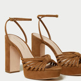 Loeffler Randall - Rivka Cacao Knot Platform Sandal