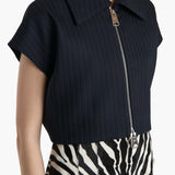 Khaite - Robin Top in Navy and White Stripe