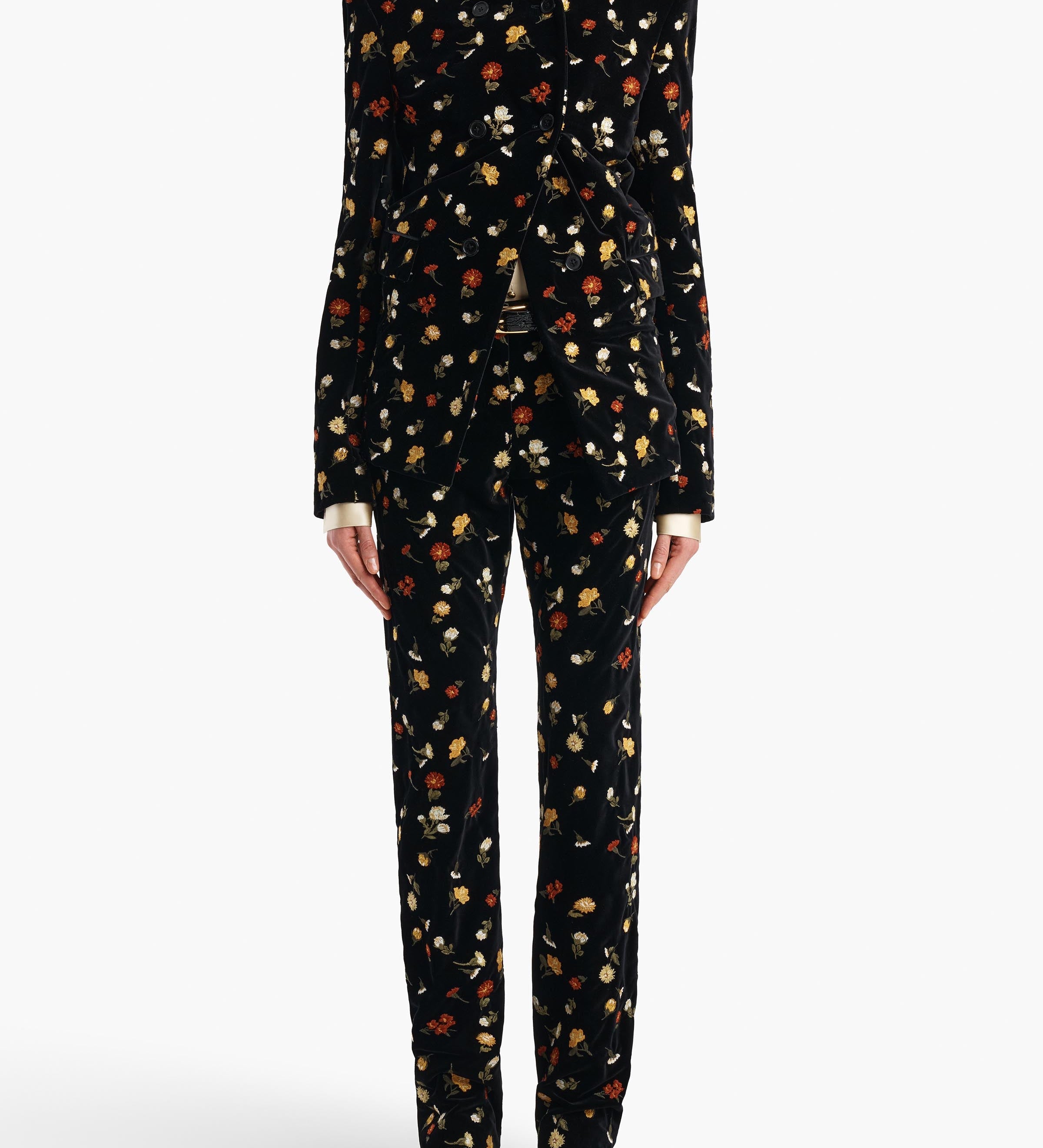 Khaite - Rolo Jacket in Black Flower Embroidery