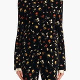Khaite - Rolo Jacket in Black Flower Embroidery