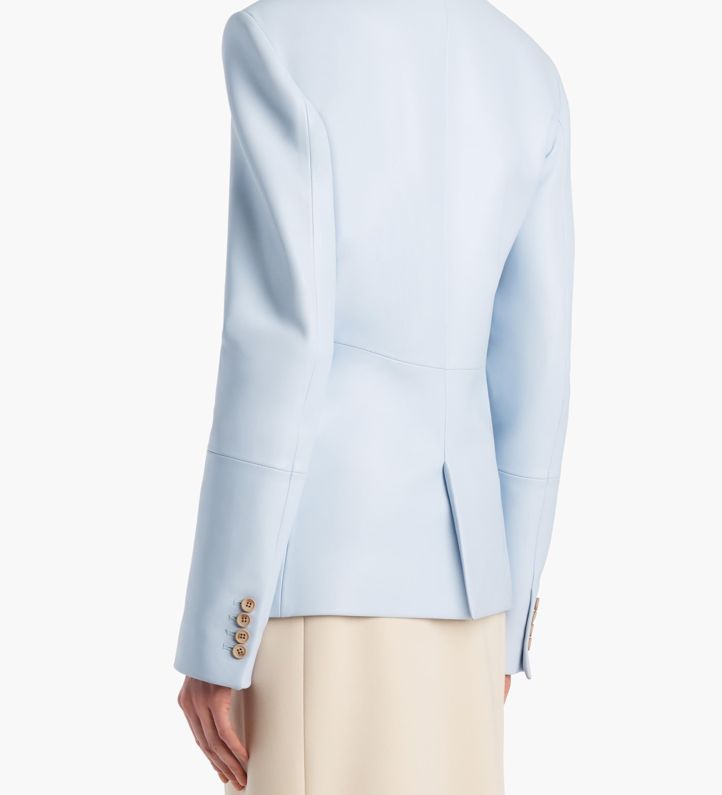 Khaite - Rolo Jacket in Sky Blue Leather