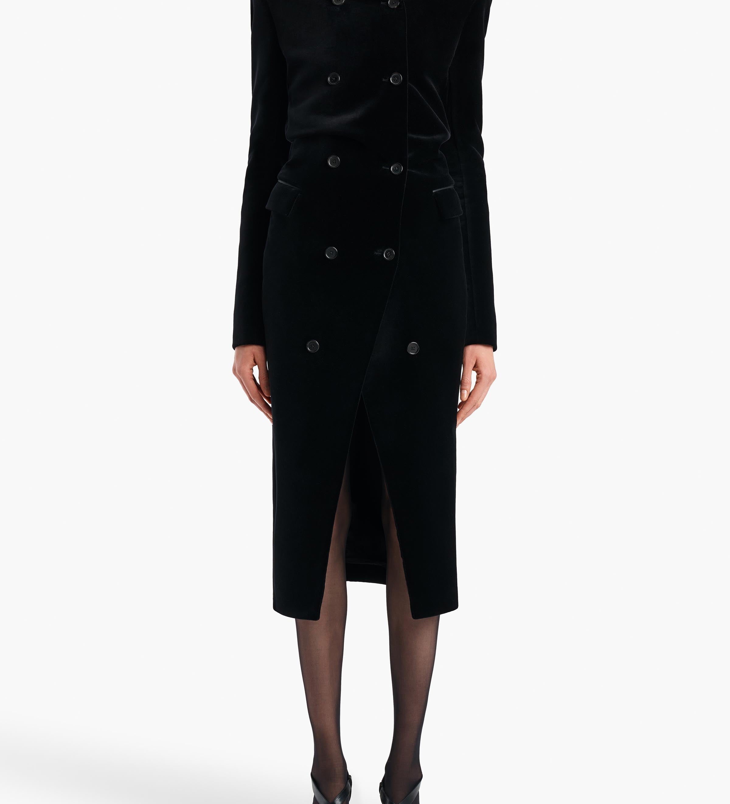 Khaite - Rolon Coat in Black Velvet