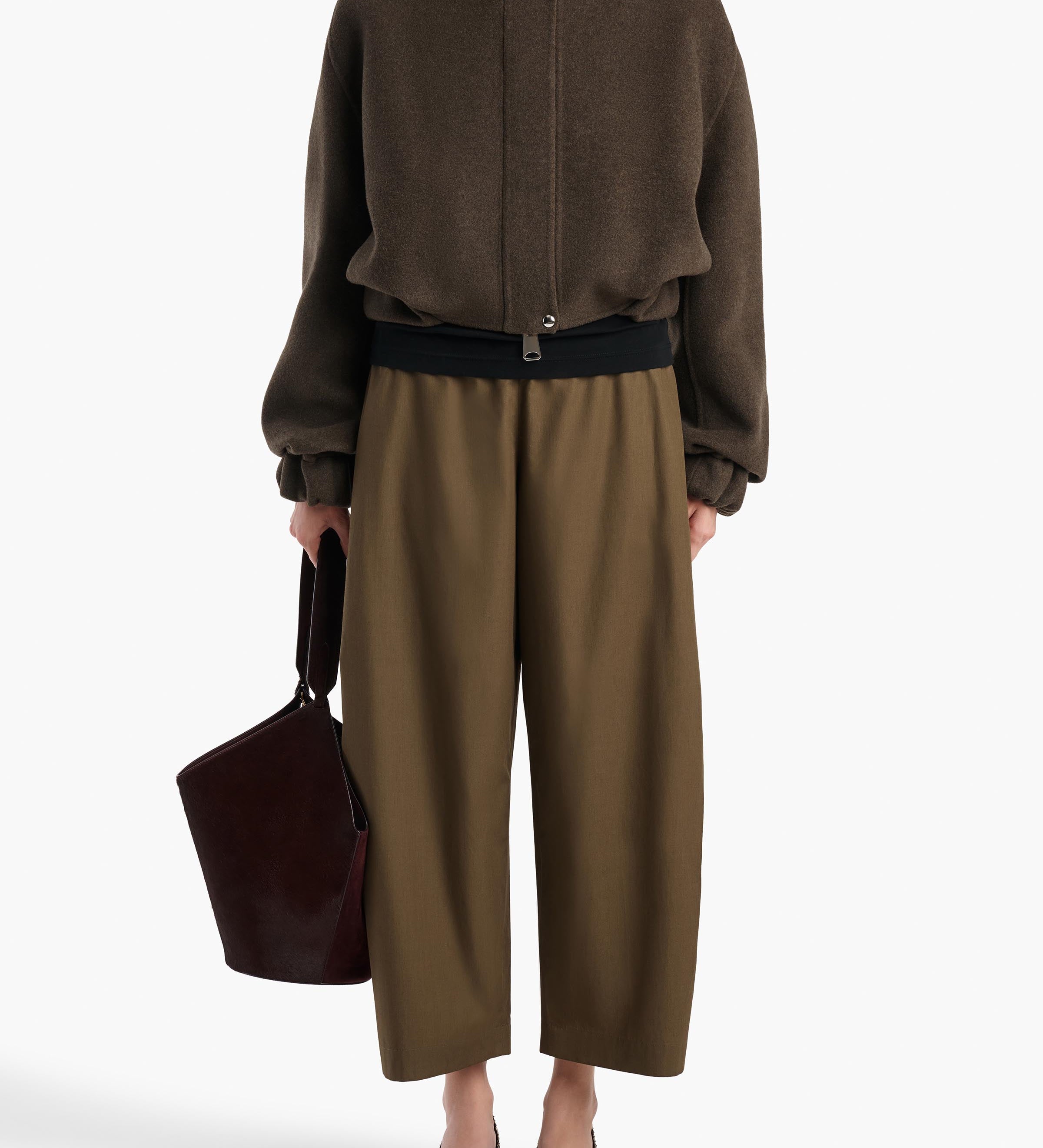 Khaite - Roma Pant in Dark Olive