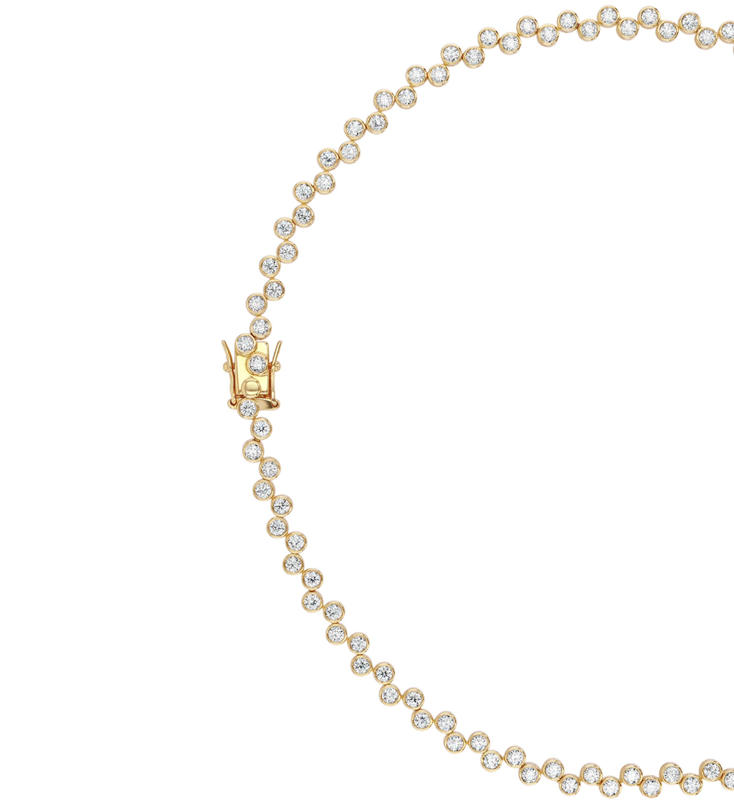 Dorsey - ROMY BEZEL RIVIÈRE NECKLACE IN MOISSANITE, GOLD VERMEIL