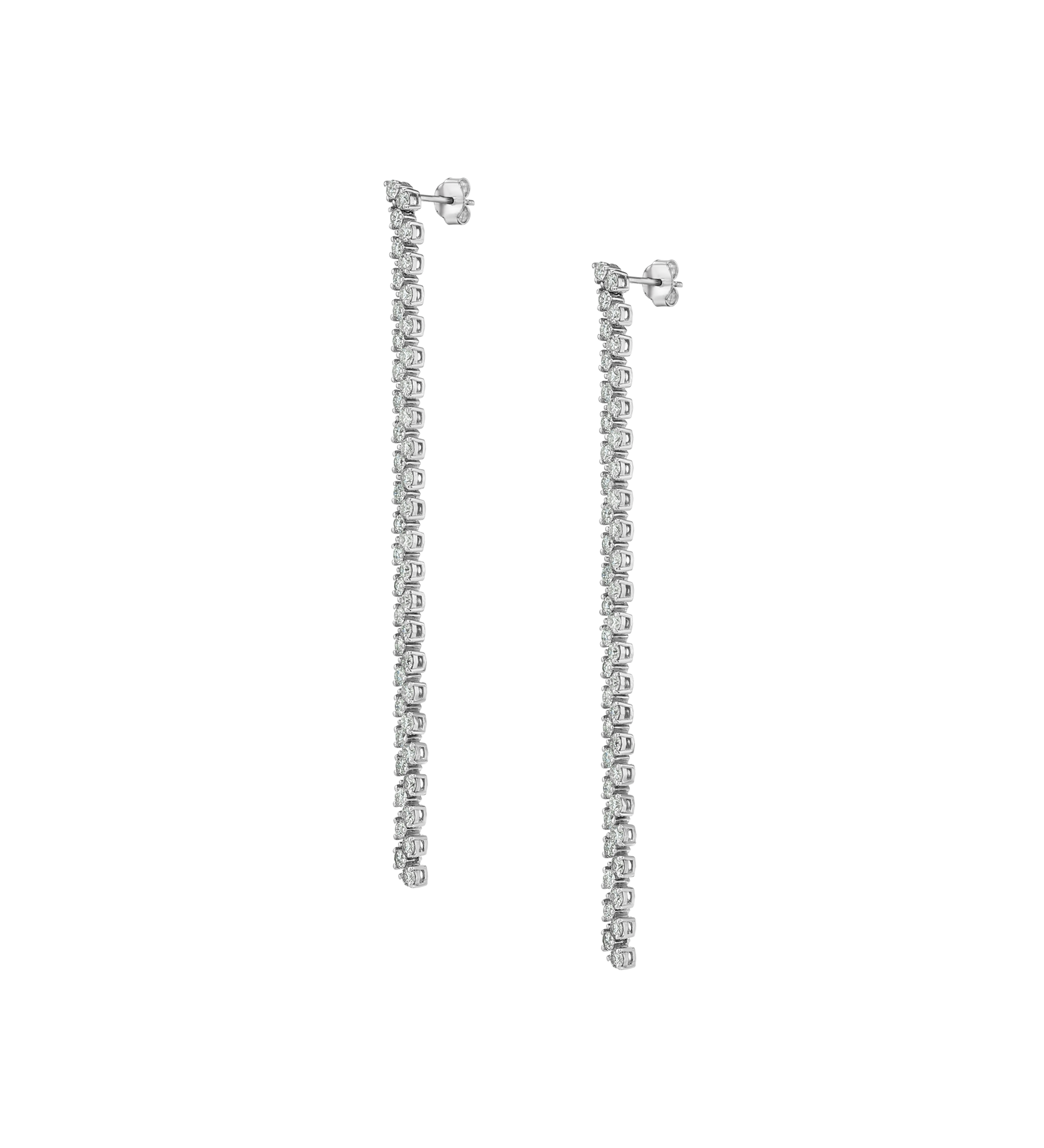 Dorsey - ROMY LONG RIVIÈRE EARRINGS IN MOISSANITE, STERLING SILVER