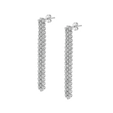 Dorsey - ROMY THREE - ROW RIVIÈRE EARRINGS IN MOISSANITE, STERLING SILVER