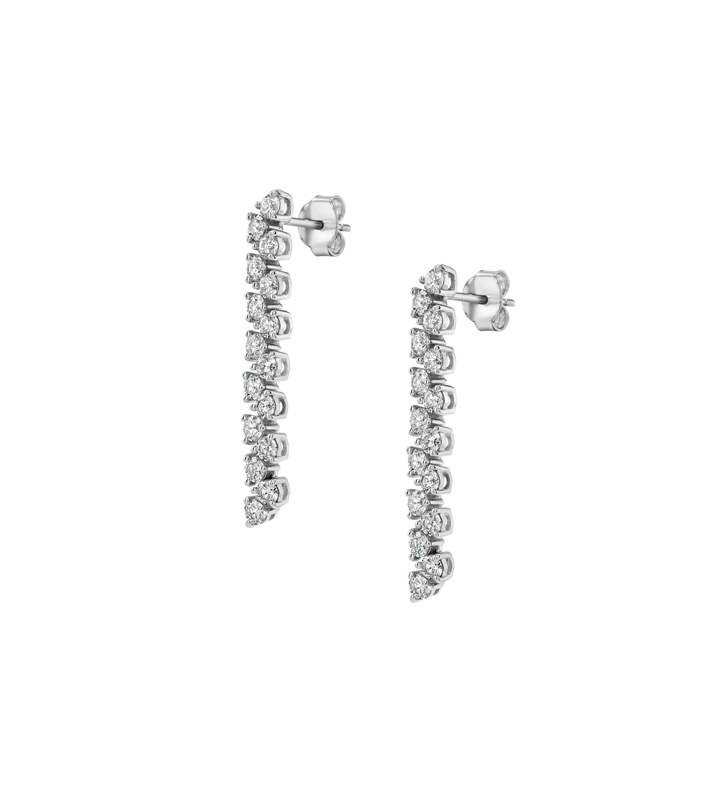 Dorsey - ROMY SHORT RIVIÈRE EARRINGS IN MOISSANITE, STERLING SILVER