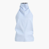 Khaite - Rone Top in Sky Blue Leather