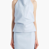 Khaite - Rone Top in Sky Blue Leather