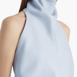 Khaite - Rone Top in Sky Blue Leather