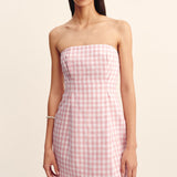 Posse - ROSALIE STRAPLESS MINI DRESS - PINK GINGHAM
