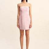 Posse - ROSALIE STRAPLESS MINI DRESS - PINK GINGHAM