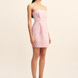 Posse - ROSALIE STRAPLESS MINI DRESS - PINK GINGHAM