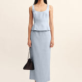 Posse - EMMA PENCIL SKIRT - SILVER BLUE