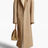 Khaite - Large Lia Bag in Tan Leather and Honey Canvas
