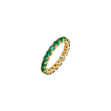Dorsey - ROUND - CUT ETERNITY BAND IN DEEP LAB EMERALD, GOLD VERMEIL