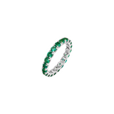 Dorsey - ROUND - CUT ETERNITY BAND IN DEEP LAB EMERALD, STERLING SILVER