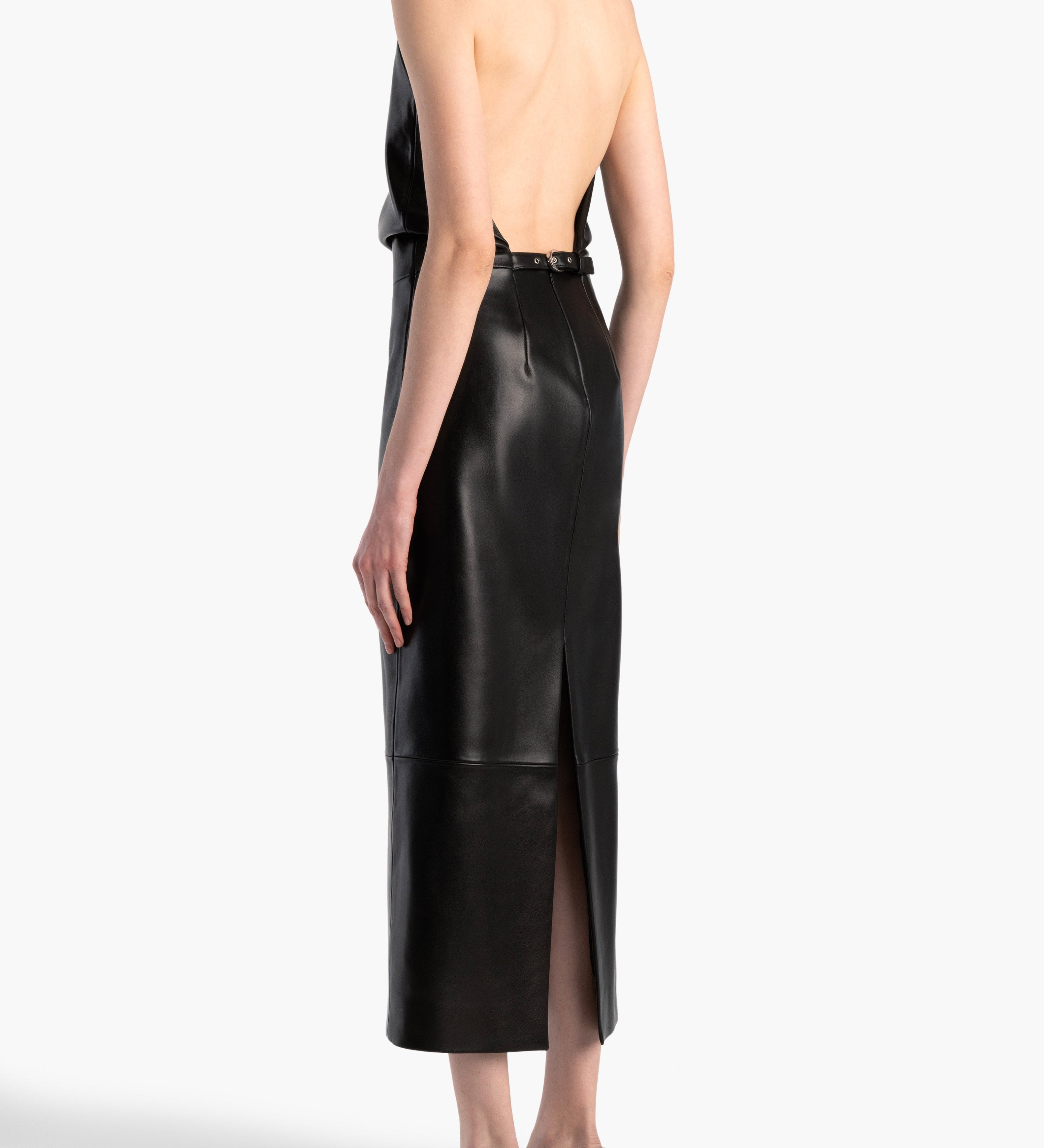 Khaite - Roxanne Dress in Black Leather