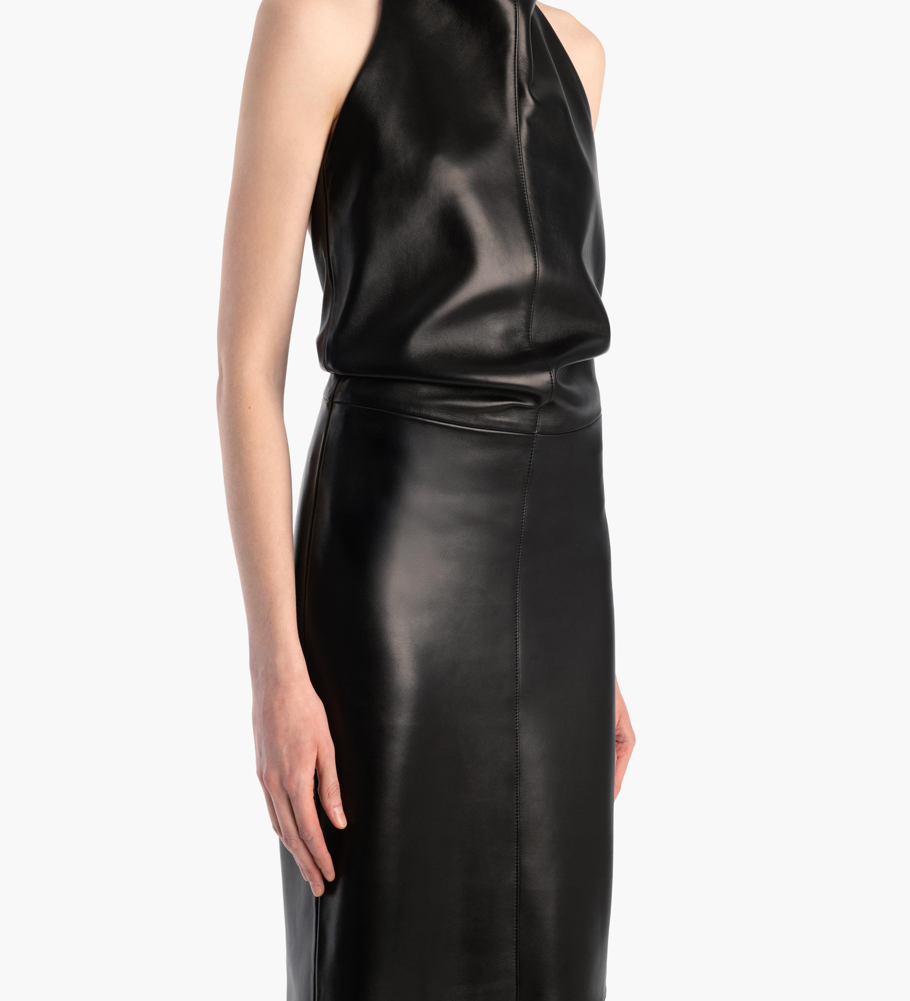 Khaite - Roxanne Dress in Black Leather