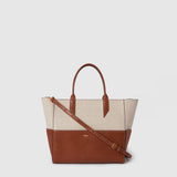 Metier - Incognito Crossbody Cabas Natural Linen with Cognac