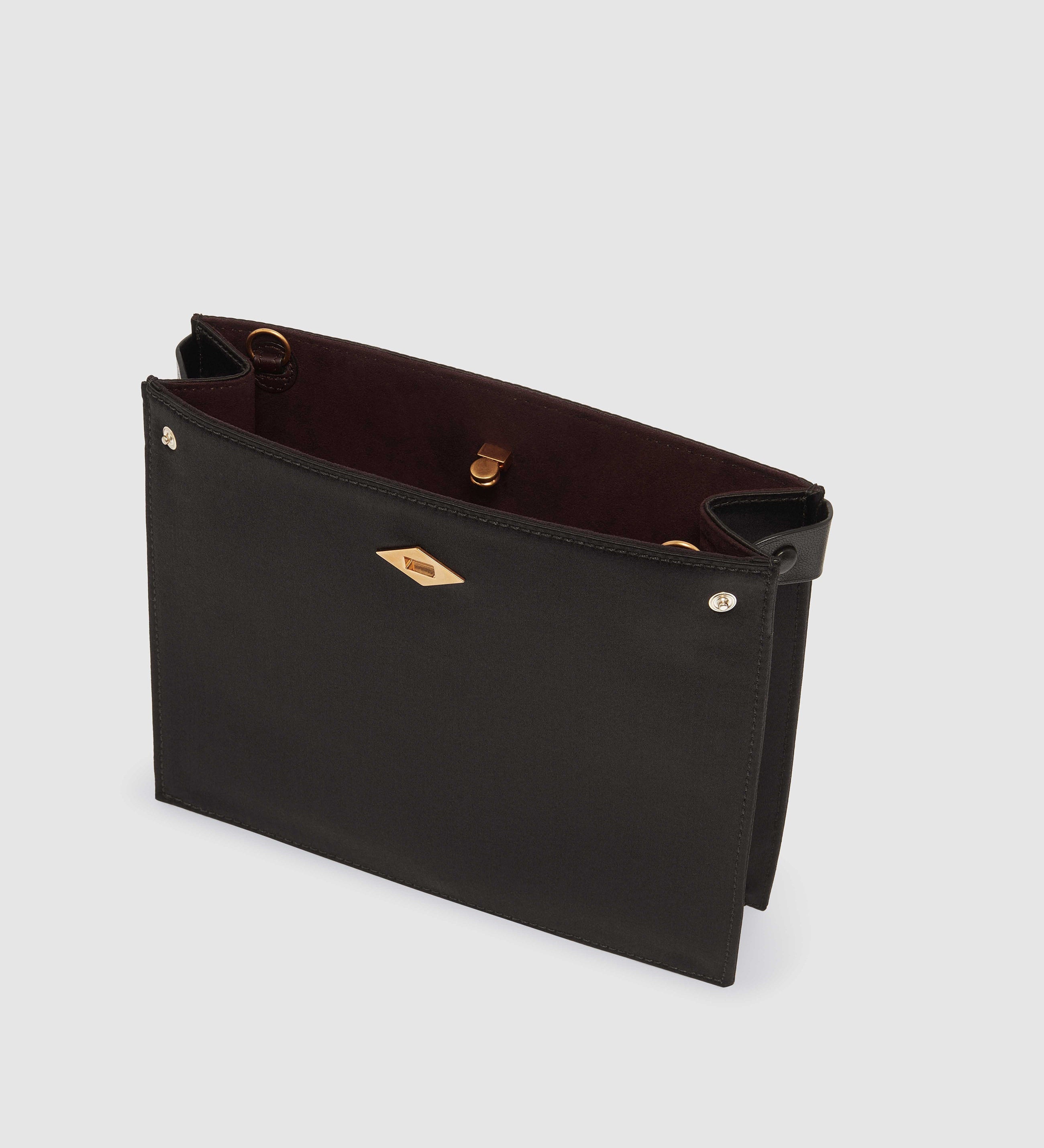 Metier - Stowaway Crossbody Silk Satin Black