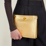 Metier - ISSIMO | Métier Stowaway Metallic Calfskin Gold