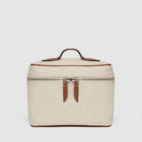 Métier - Many Days Toiletry Bag Natural Linen with Cognac