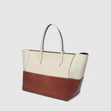 Métier - Incognito Large Cabas Bag Smooth Calfskin White Sand and Cognac