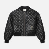 FRAME - Ritz Women's Quilted Leather Bomber -- Black