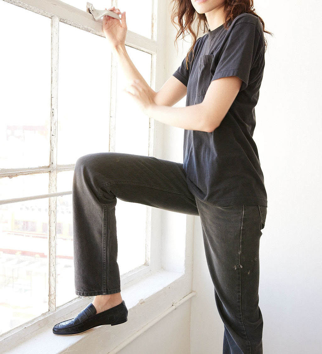 Jamie Haller - The Penny Loafer in Black Croc