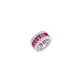 Dorsey - MAXIME THREE-ROW ETERNITY BAND IN LAB RUBY AND MOISSANITE