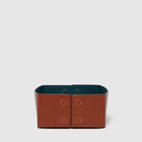 Metier - Large Reversible Collapsible Box Buffalo Cognac and Smooth Calfskin Lost At Sea