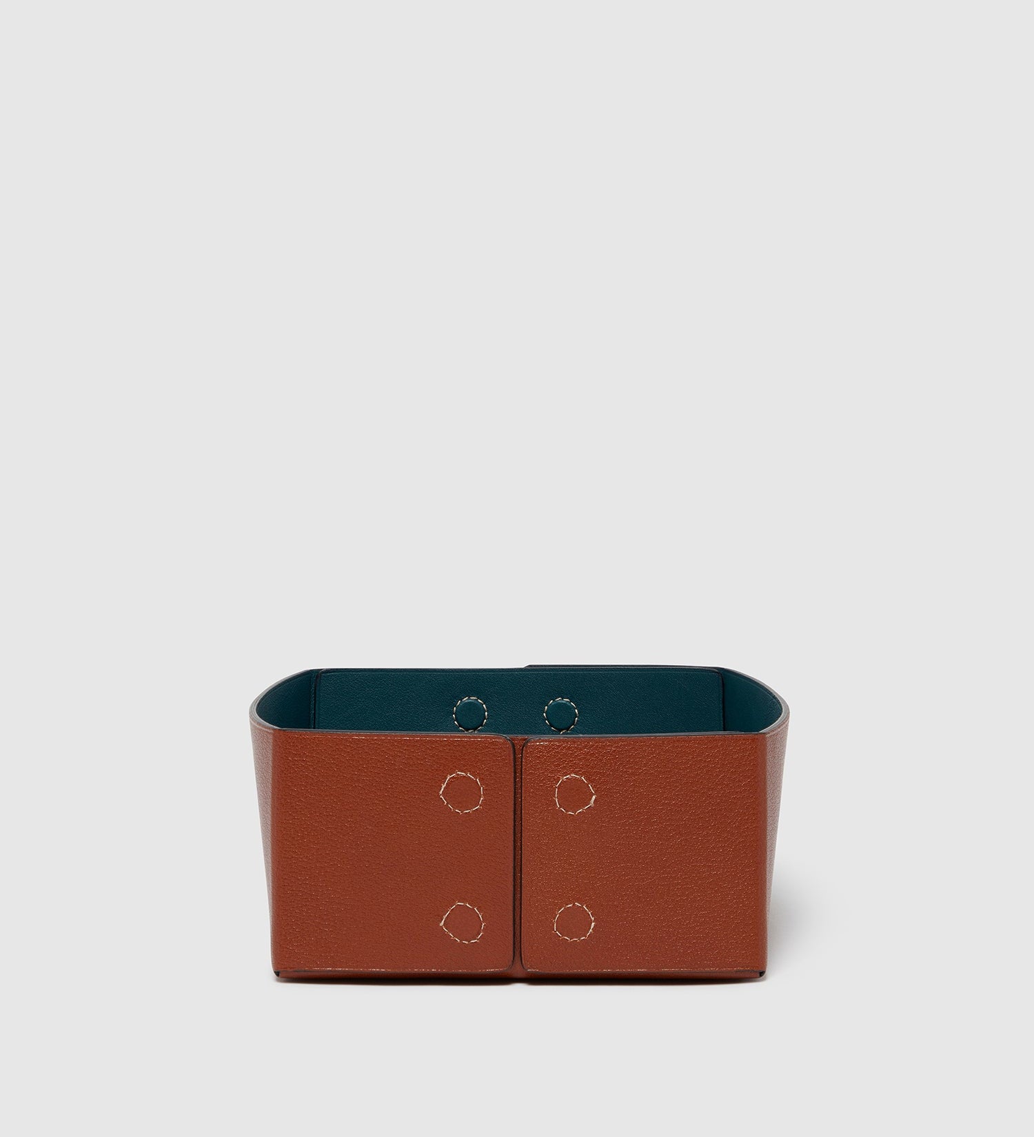 Metier - Large Reversible Collapsible Box Buffalo Cognac and Smooth Calfskin Lost At Sea