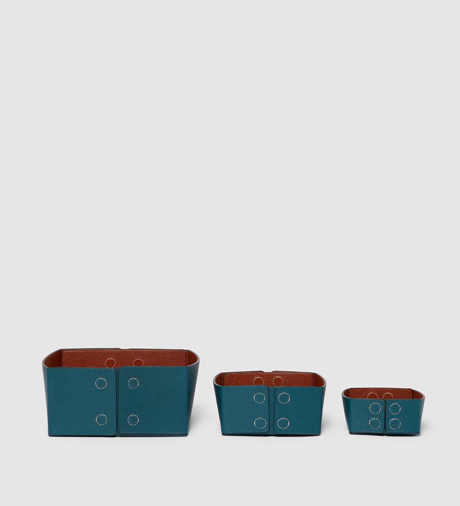 Metier - Large Reversible Collapsible Box Buffalo Cognac and Smooth Calfskin Lost At Sea